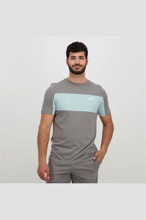 PUMA Ess Block - Cinza - T-shirt Algodão Homem