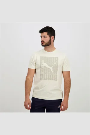 PUMA Ess Block - Bege - T-shirt Algodão Homem