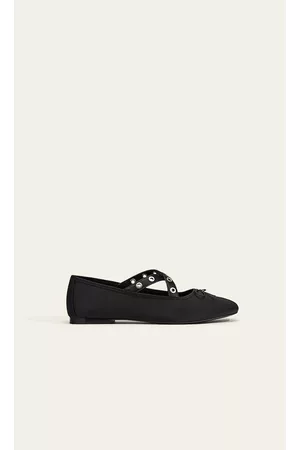 Stradivarius Mulher Sabrinas - Sabrinas Com Tiras E Tachas Preto