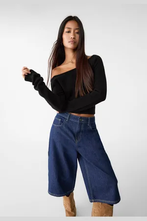 Stradivarius Camisola de malha assimétrica M