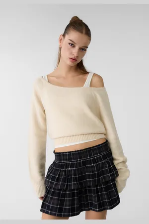 Stradivarius Camisola de malha assimétrica S