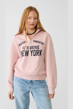 Stradivarius Sweatshirt com fecho de correr com bordados XS