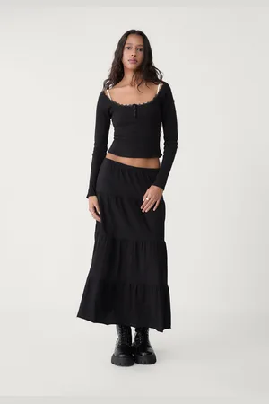 Stradivarius Saia fluida comprida de malha XS