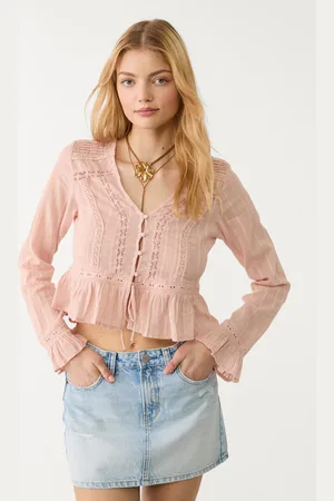 Stradivarius Blusa fluida com renda M