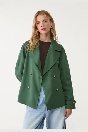 Stradivarius Trench curto fluido com cinto XL