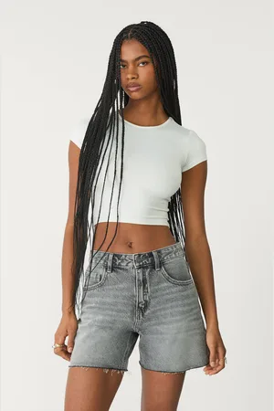 Stradivarius Calções bermuda de denim 32