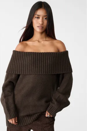 Stradivarius Sweater de malha com ombros descobertos XS