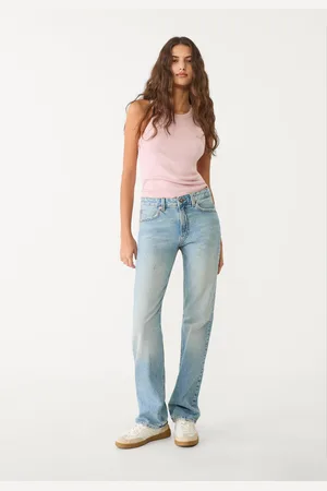 Stradivarius D98 Jeans direitos com efeito vintage 38