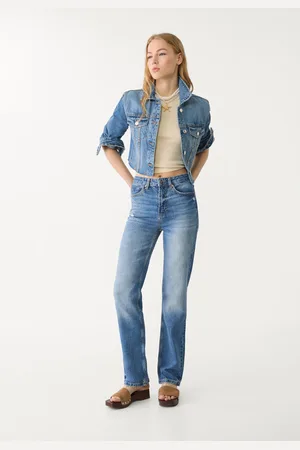 Stradivarius D98 Jeans direitos com efeito vintage 40