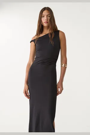 Stradivarius Vestido midi assimétrico L