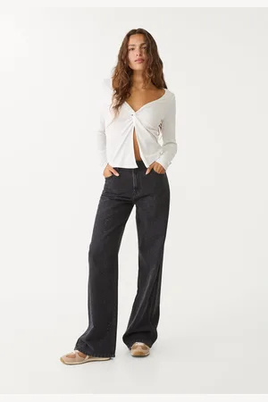 Stradivarius Jeans direitas com brilho 40