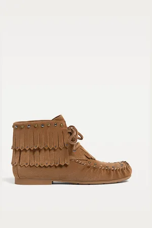Stradivarius Botins com franjas em croute 39