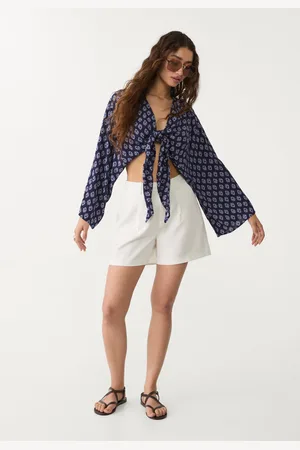 Stradivarius Calções elegantes com pinças 34