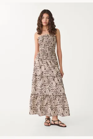 Stradivarius Vestido midi fluido estampado XL