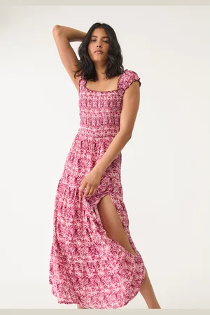 Stradivarius Vestido fluído midi estampado XS