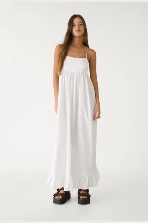 Stradivarius Vestido comprido em popelina L
