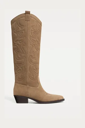 Stradivarius Botas cowboy com gravados em croute 38