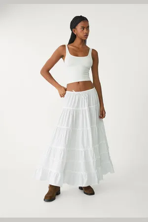 Stradivarius Saia comprida com folhos XL