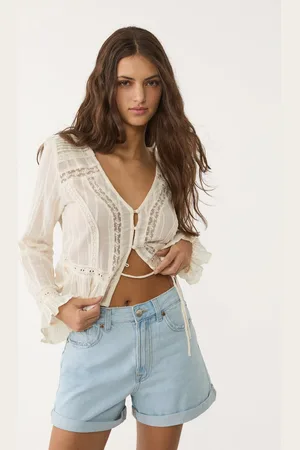 Stradivarius D83 Calções mom fit 34