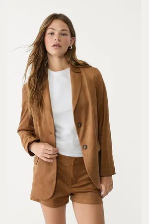 Stradivarius Minicalções com efeito de camurça 44