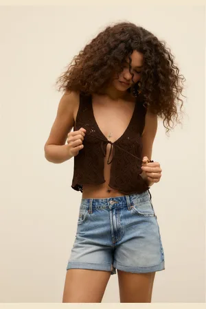 Stradivarius D83 Calções mom fit 34