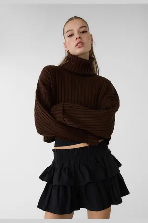 Stradivarius Camisola de malha com gola subida S