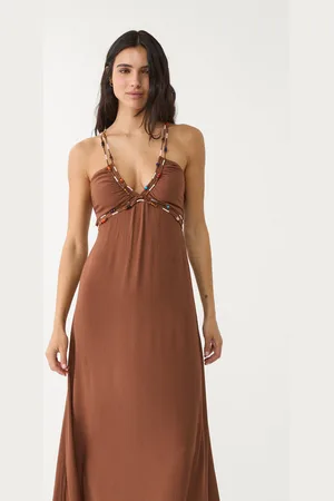 Stradivarius Vestido fluido comprido com missangas L