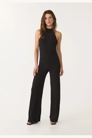 Stradivarius Macacão comprido halter com costas descobertas XL