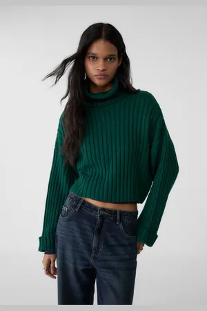 Stradivarius Camisola de malha com gola subida XL