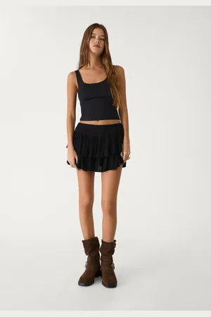 Stradivarius Saia-calção mini com pregas M