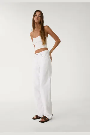 Stradivarius Calças direitas low waist 44