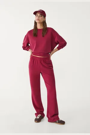 Stradivarius Calças direitas de tato suave XS