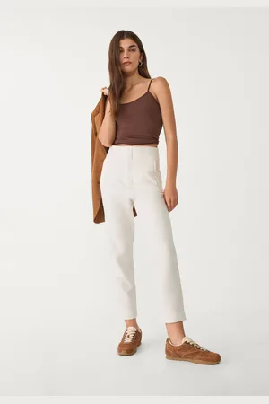 Stradivarius Calças elegantes com pinças 34