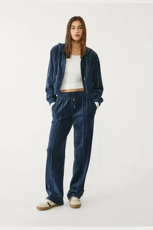 Stradivarius Calças jogger de veludo L