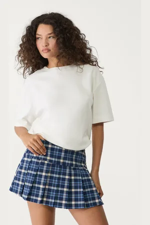 Stradivarius Saia-calção mini com pregas aos quadrados M