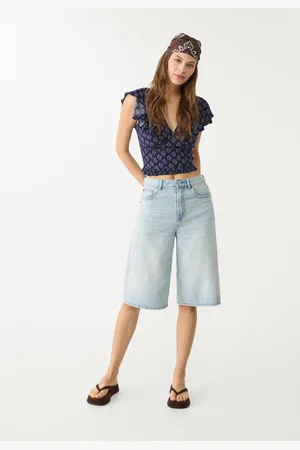 Stradivarius Calções bermuda de ganga 38