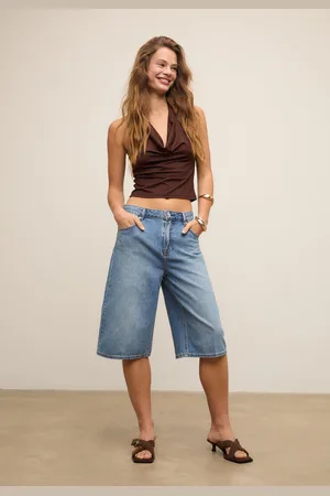 Stradivarius Calções bermuda de ganga 36