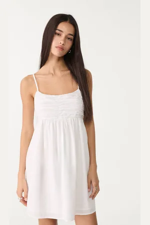 Stradivarius Vestido fluido curto com franzido XL