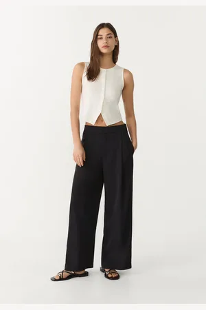 Stradivarius Calças culottes elegantes com pinças L