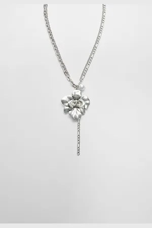 Stradivarius Colar com charm de flor e pérola OS