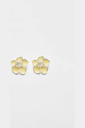Stradivarius Brincos com flor de esmalte OS
