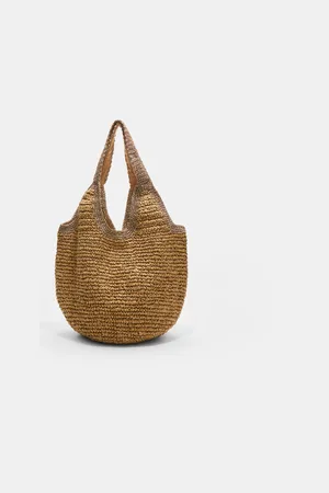 Stradivarius Mala tote bag estilo ráfia brilho OS