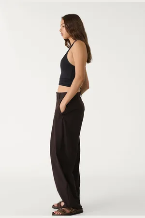 Stradivarius Calças elegantes baggy com nervo 40