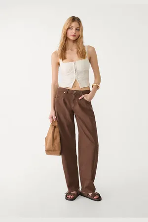Stradivarius Jeans barrel baggy balloon efeito lavado 42