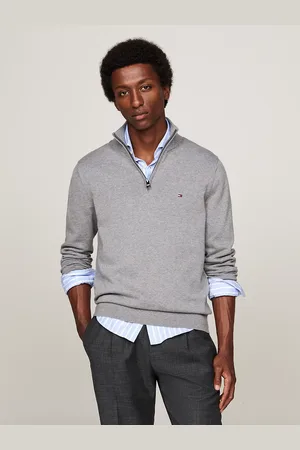 Tommy Hilfiger Flag Embroidery Quarter-Zip Jumper