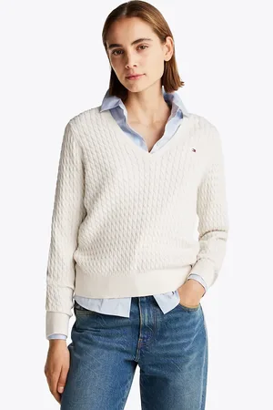 Tommy Hilfiger Cable Knit V-Neck Jumper