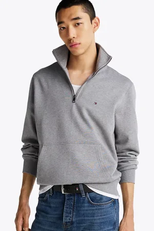 Tommy Hilfiger Flag Embroidery Quarter-Zip Sweatshirt