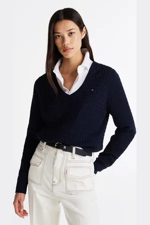 Tommy Hilfiger Cable Knit V-Neck Jumper