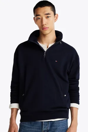 Tommy Hilfiger Flag Embroidery Quarter-Zip Sweatshirt