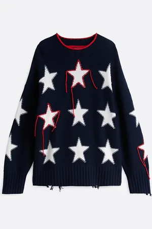Tommy Hilfiger Star Knit Distressed Wool Jumper
